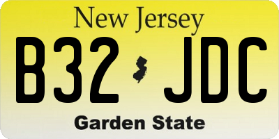 NJ license plate B32JDC