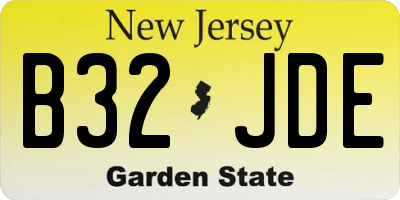 NJ license plate B32JDE