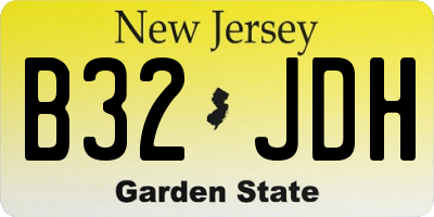 NJ license plate B32JDH