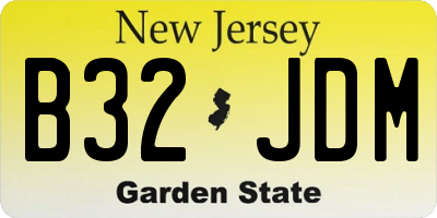 NJ license plate B32JDM