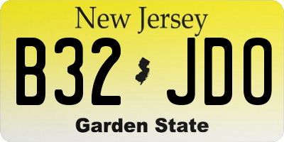 NJ license plate B32JDO