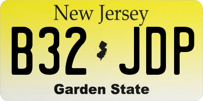 NJ license plate B32JDP