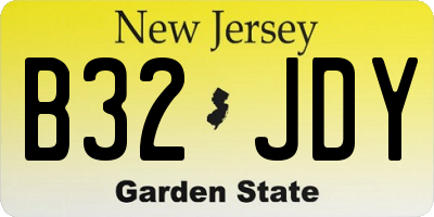 NJ license plate B32JDY