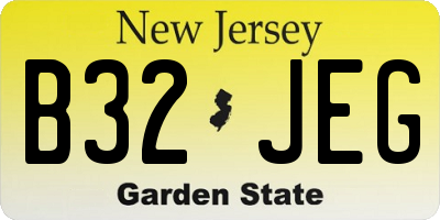 NJ license plate B32JEG