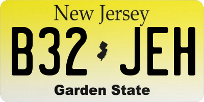 NJ license plate B32JEH