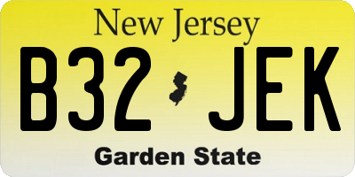 NJ license plate B32JEK