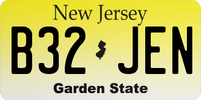 NJ license plate B32JEN