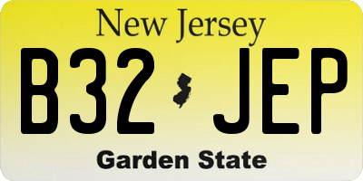 NJ license plate B32JEP