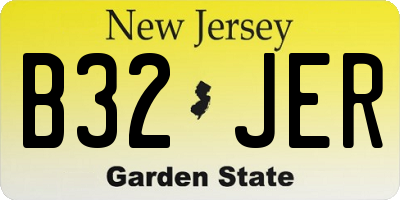NJ license plate B32JER
