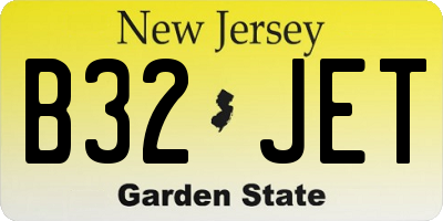 NJ license plate B32JET
