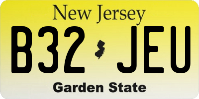 NJ license plate B32JEU