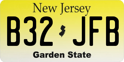 NJ license plate B32JFB