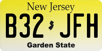 NJ license plate B32JFH
