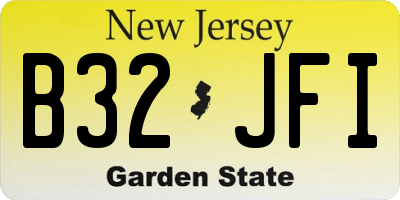 NJ license plate B32JFI