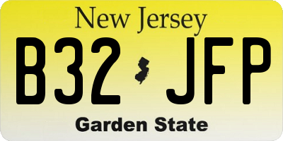 NJ license plate B32JFP