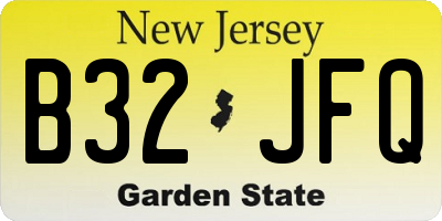 NJ license plate B32JFQ