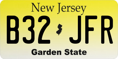 NJ license plate B32JFR