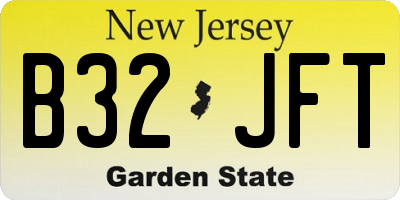NJ license plate B32JFT