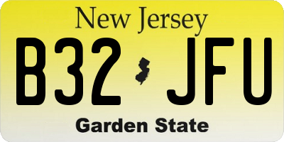 NJ license plate B32JFU