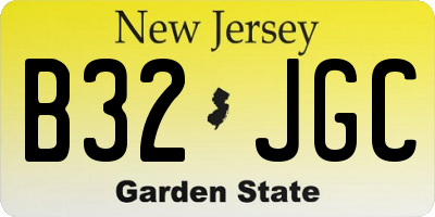 NJ license plate B32JGC