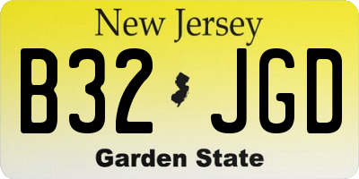 NJ license plate B32JGD