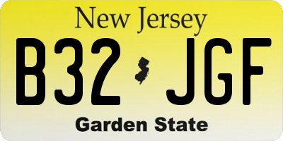 NJ license plate B32JGF