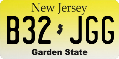 NJ license plate B32JGG