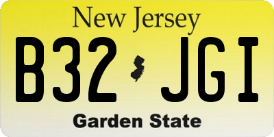 NJ license plate B32JGI