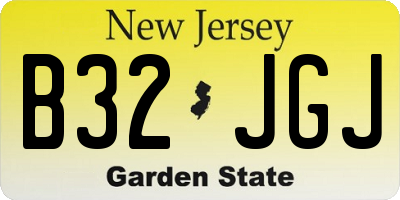 NJ license plate B32JGJ