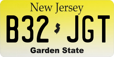 NJ license plate B32JGT
