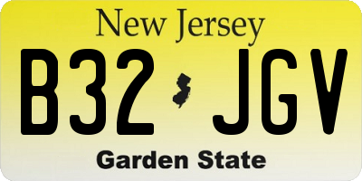 NJ license plate B32JGV