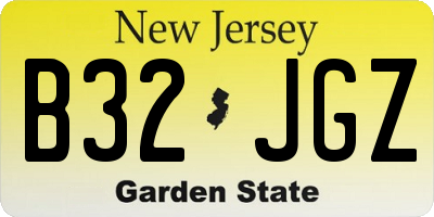 NJ license plate B32JGZ