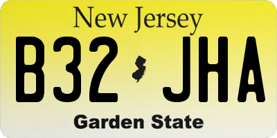 NJ license plate B32JHA
