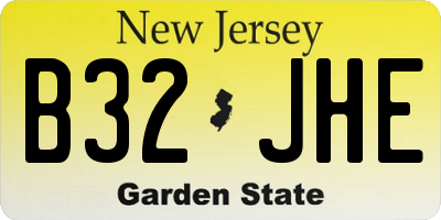 NJ license plate B32JHE