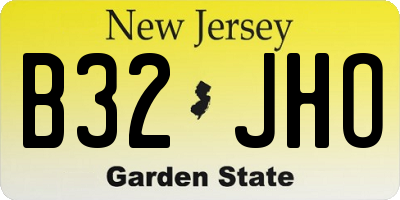 NJ license plate B32JHO