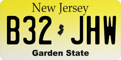 NJ license plate B32JHW