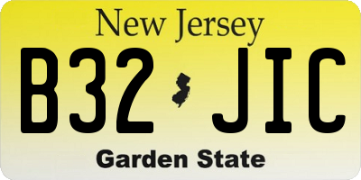NJ license plate B32JIC