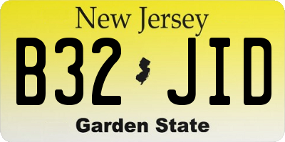 NJ license plate B32JID