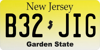NJ license plate B32JIG