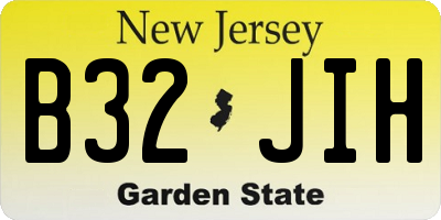 NJ license plate B32JIH