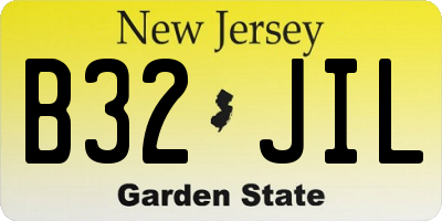 NJ license plate B32JIL