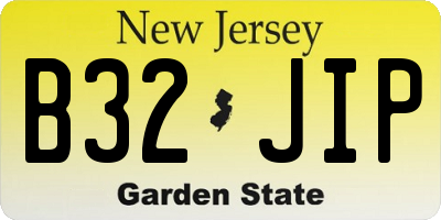 NJ license plate B32JIP