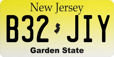 NJ license plate B32JIY
