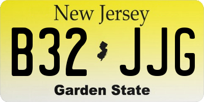 NJ license plate B32JJG