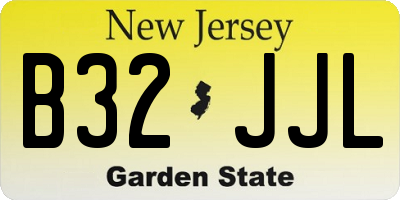 NJ license plate B32JJL