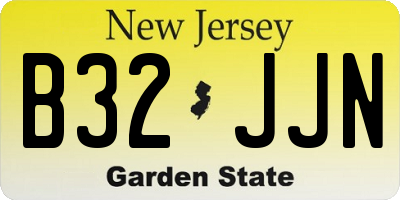 NJ license plate B32JJN