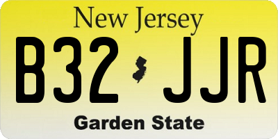 NJ license plate B32JJR