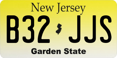 NJ license plate B32JJS
