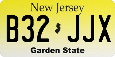 NJ license plate B32JJX