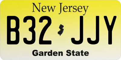NJ license plate B32JJY
